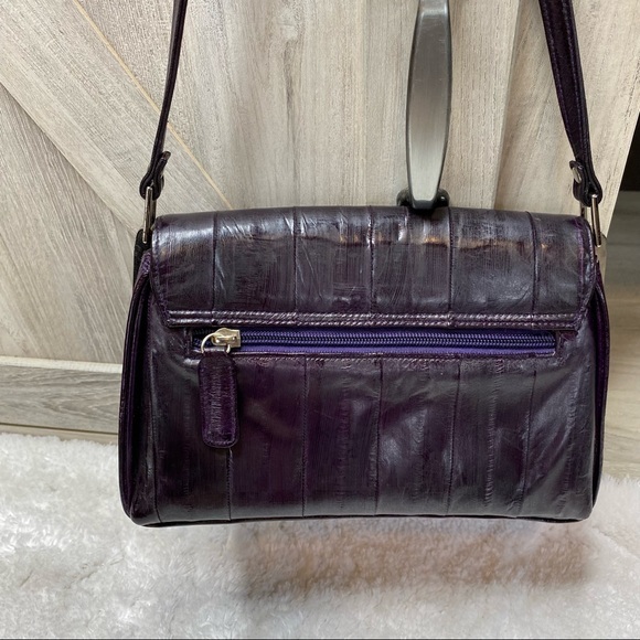 Lee Sands Genuine Eel Skin Shoulder Bag Purse Designer RARE - Picture 13 of 16